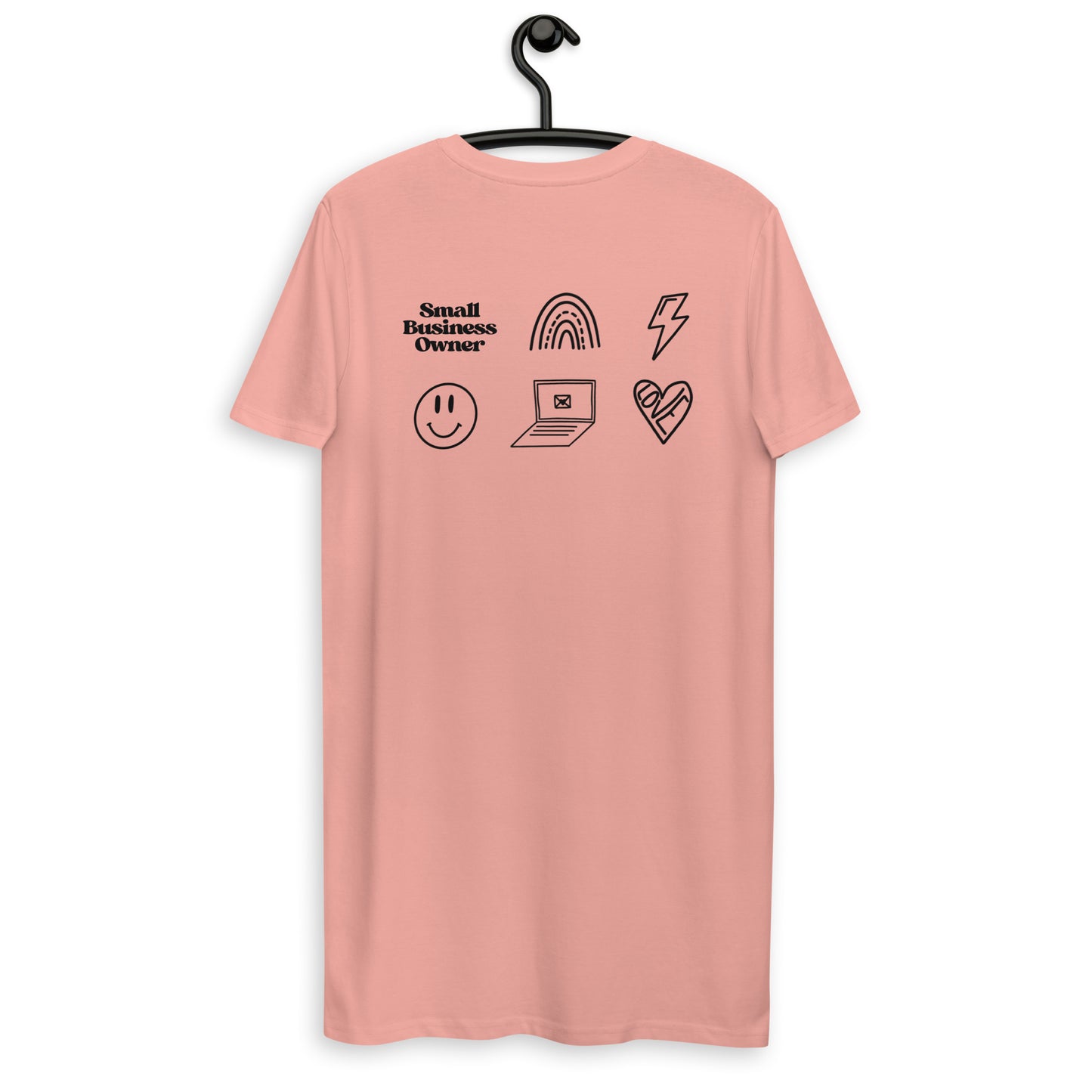 "small business babe" + business designs on back - Organic T-Shirt Dress - EMPOWERED YOU DESIGNS, LLC