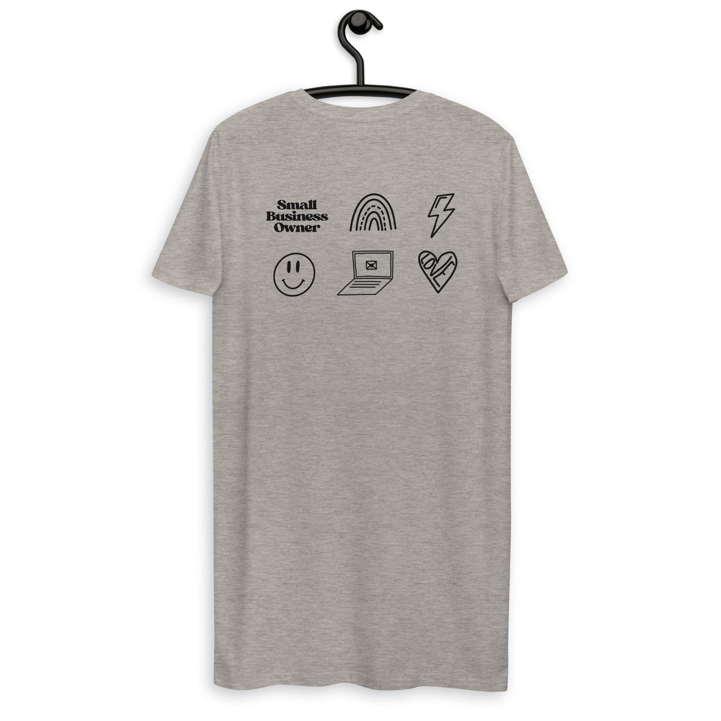 "small business babe" + business designs on back - Organic T-Shirt Dress - EMPOWERED YOU DESIGNS, LLC