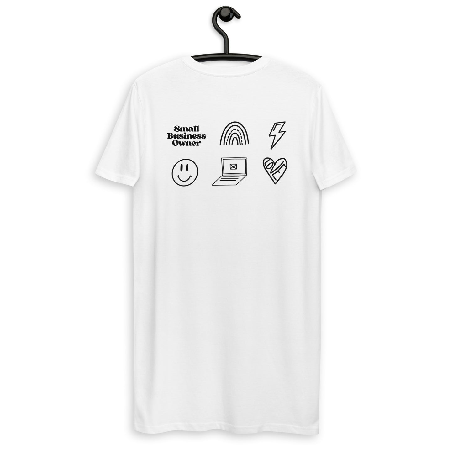 "small business babe" + business designs on back - Organic T-Shirt Dress - EMPOWERED YOU DESIGNS, LLC