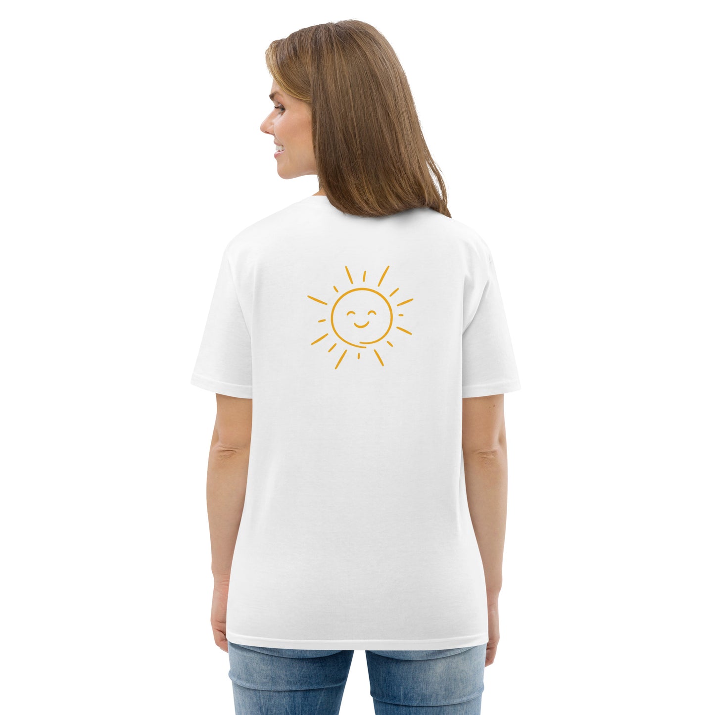 "Be the sunshine" Embroidered Organic Cotton T-Shirt - EMPOWERED YOU DESIGNS, LLC