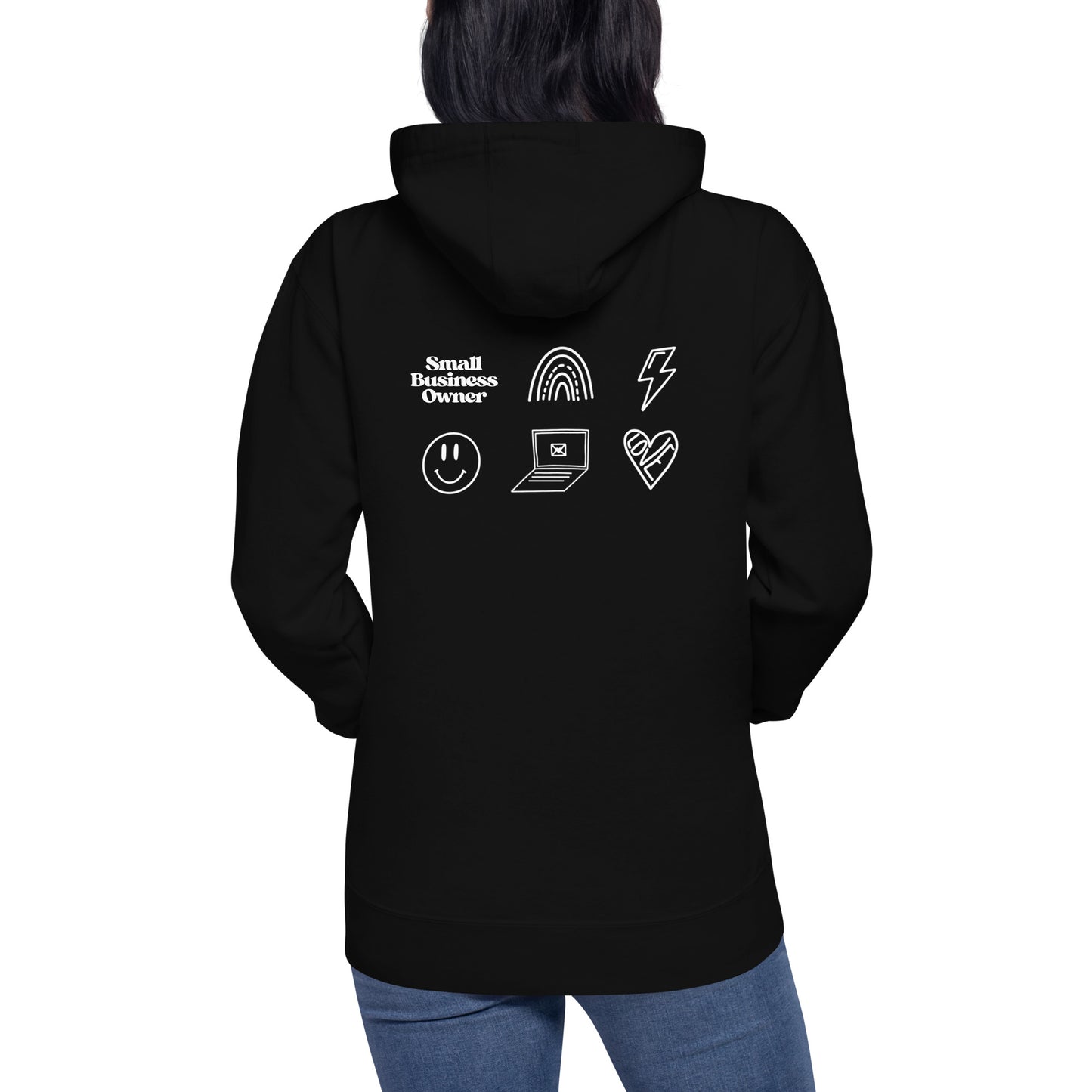 "SMALL BUSINESS LOVE" with business designs on back - Premium Hoodie - EMPOWERED YOU DESIGNS, LLC