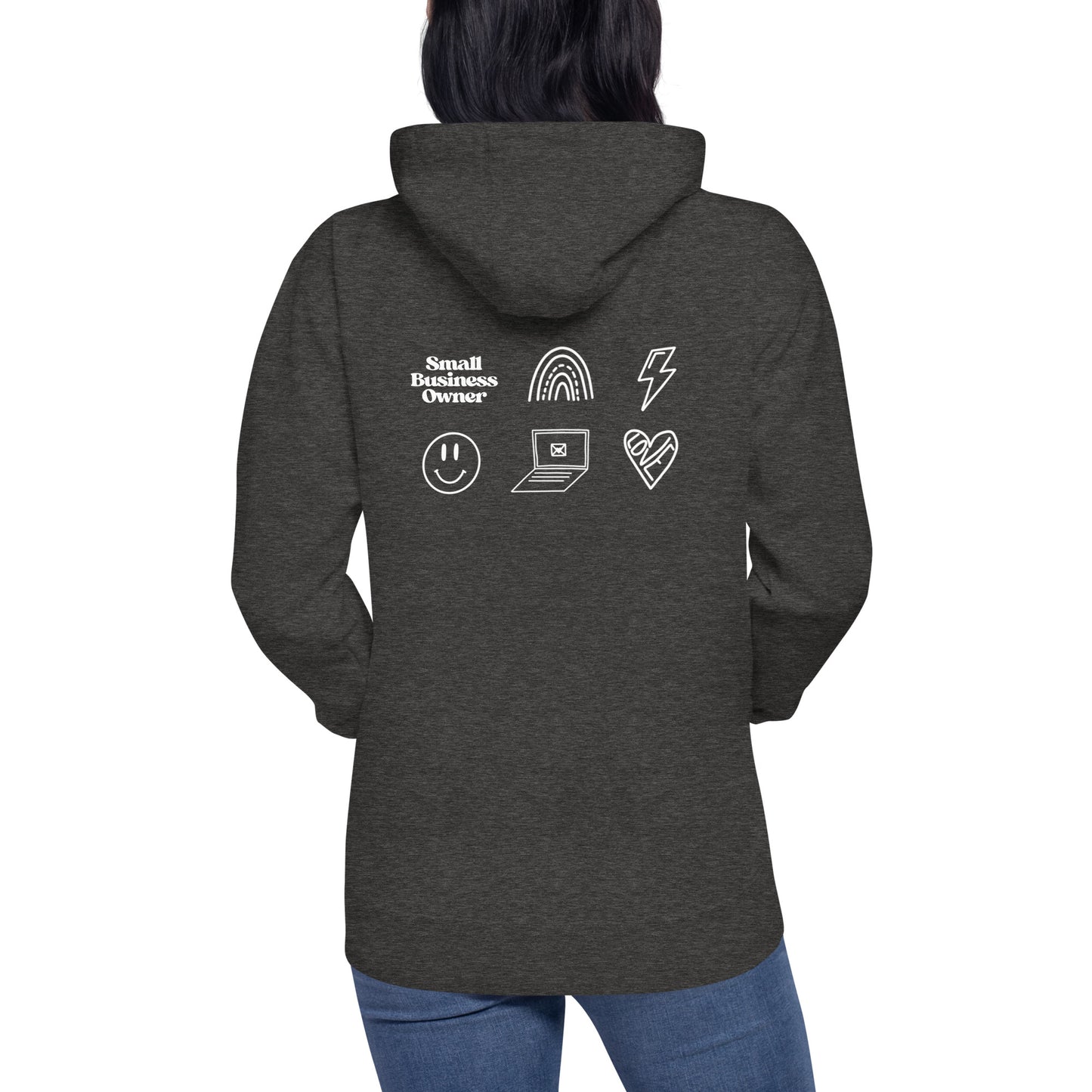 "SMALL BUSINESS LOVE" with business designs on back - Premium Hoodie - EMPOWERED YOU DESIGNS, LLC