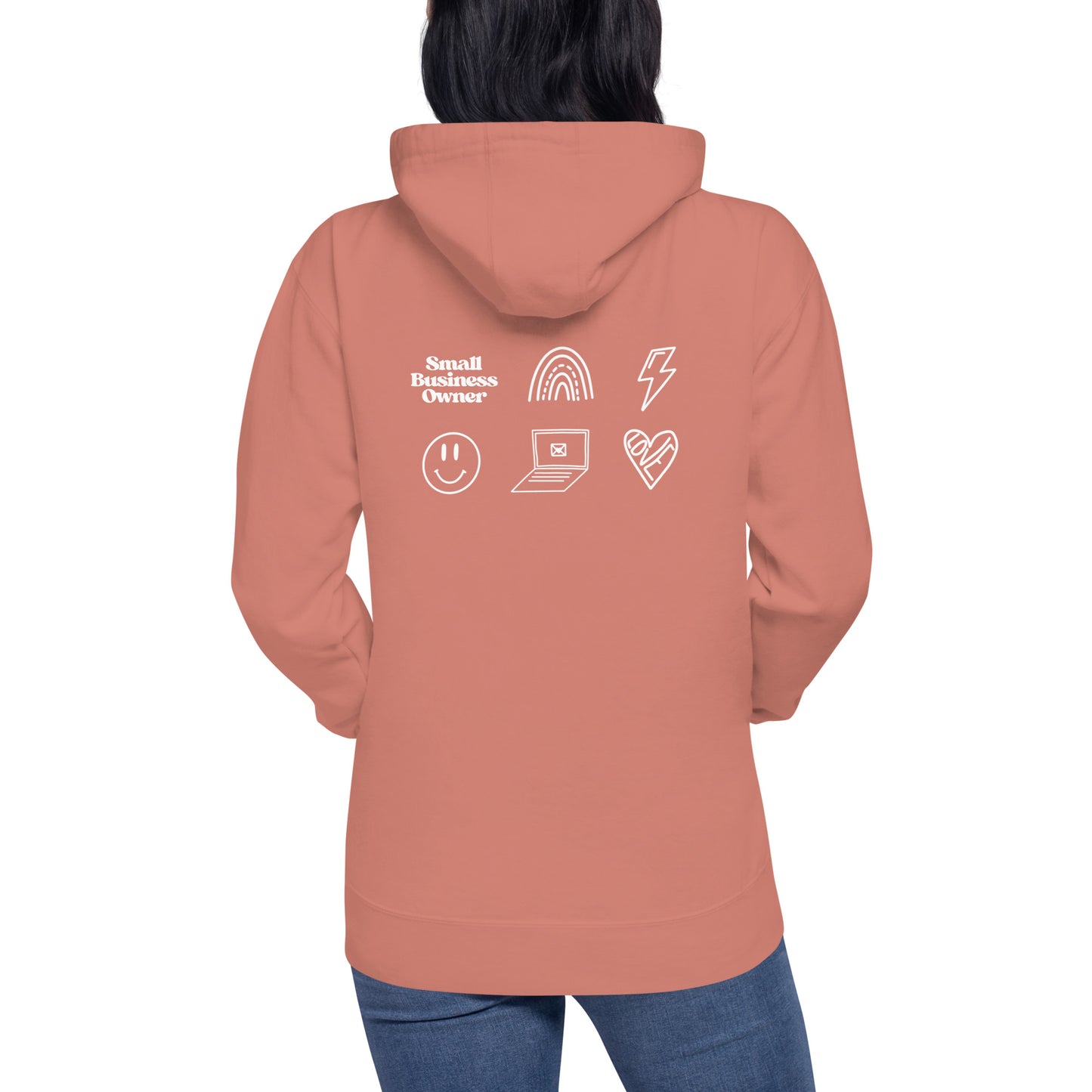 "SMALL BUSINESS LOVE" with business designs on back - Premium Hoodie - EMPOWERED YOU DESIGNS, LLC