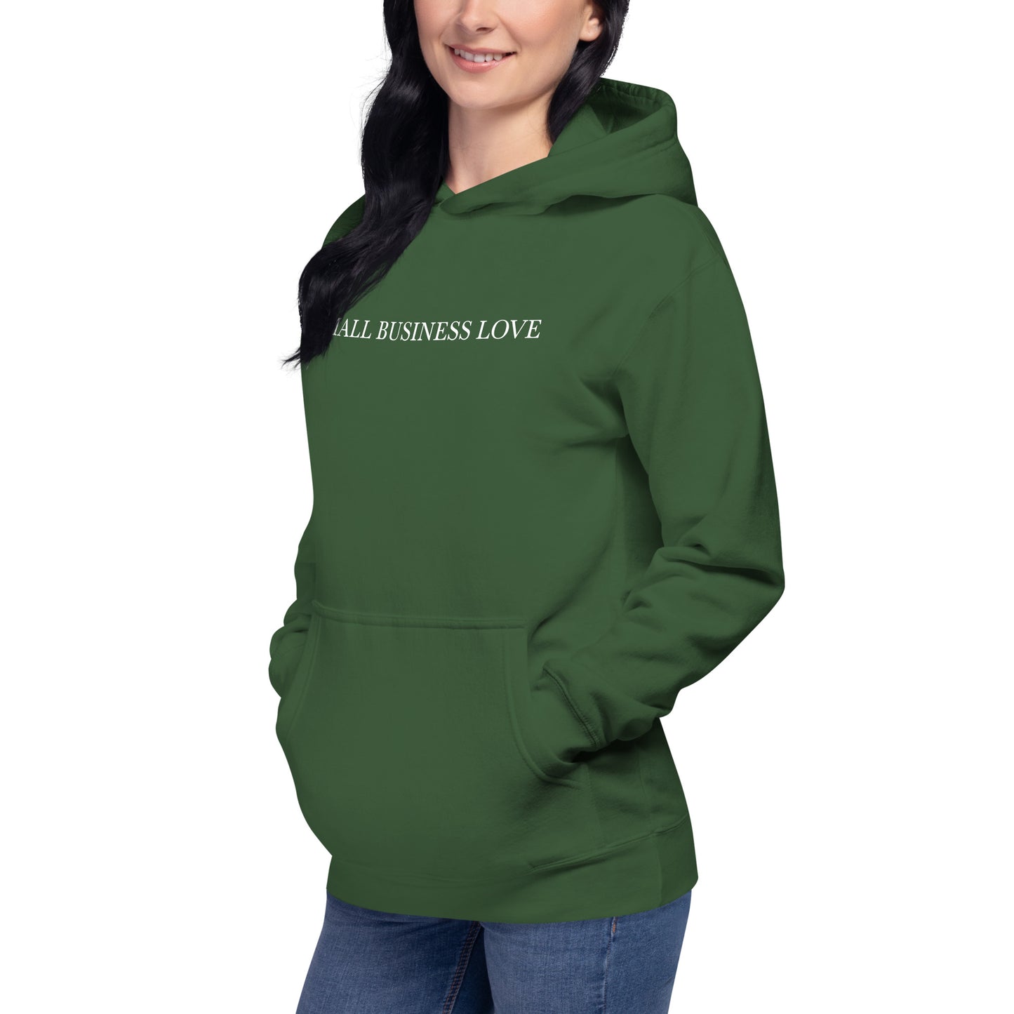 "SMALL BUSINESS LOVE" with business designs on back - Premium Hoodie - EMPOWERED YOU DESIGNS, LLC