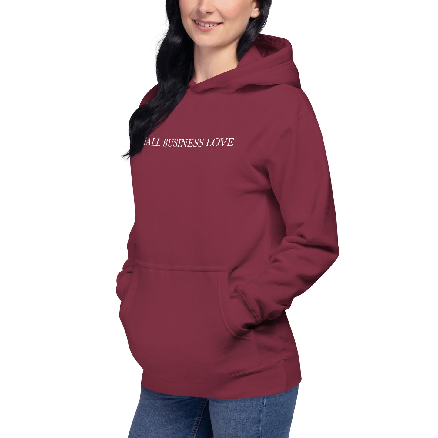 "SMALL BUSINESS LOVE" with business designs on back - Premium Hoodie - EMPOWERED YOU DESIGNS, LLC