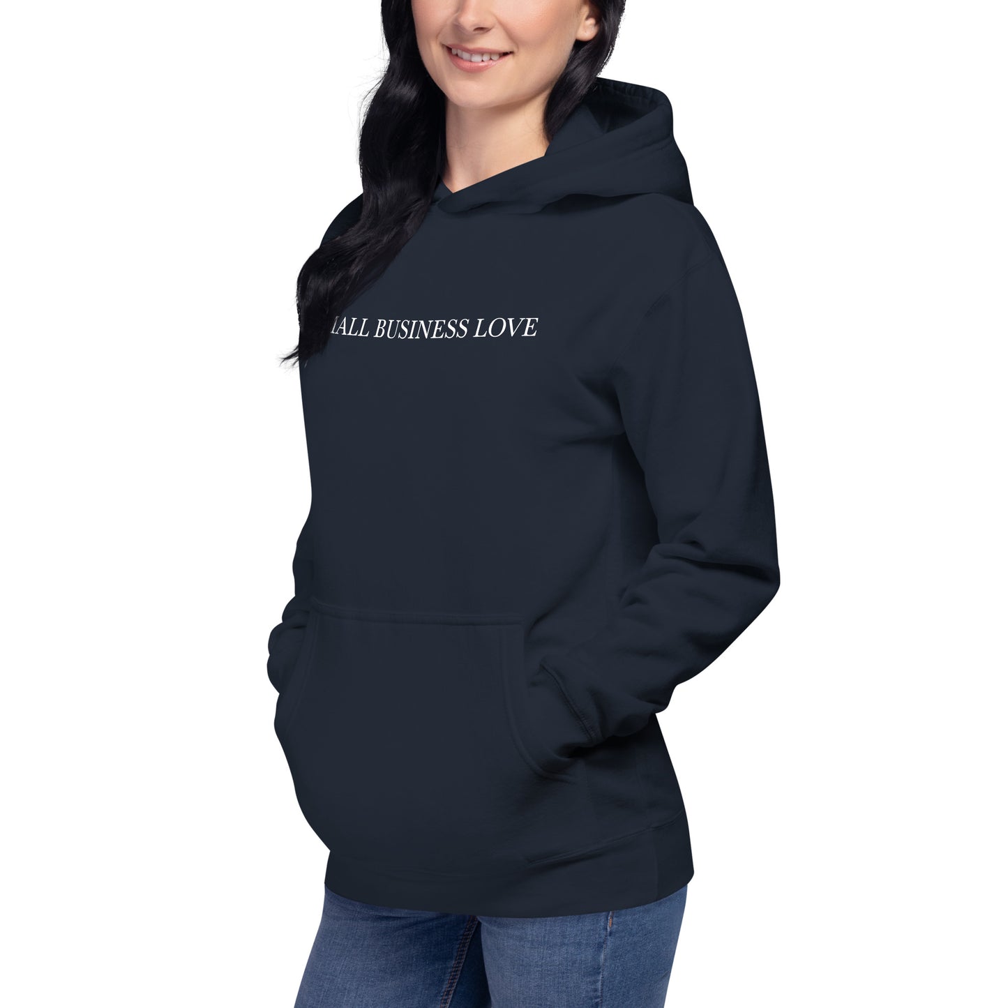 "SMALL BUSINESS LOVE" with business designs on back - Premium Hoodie - EMPOWERED YOU DESIGNS, LLC