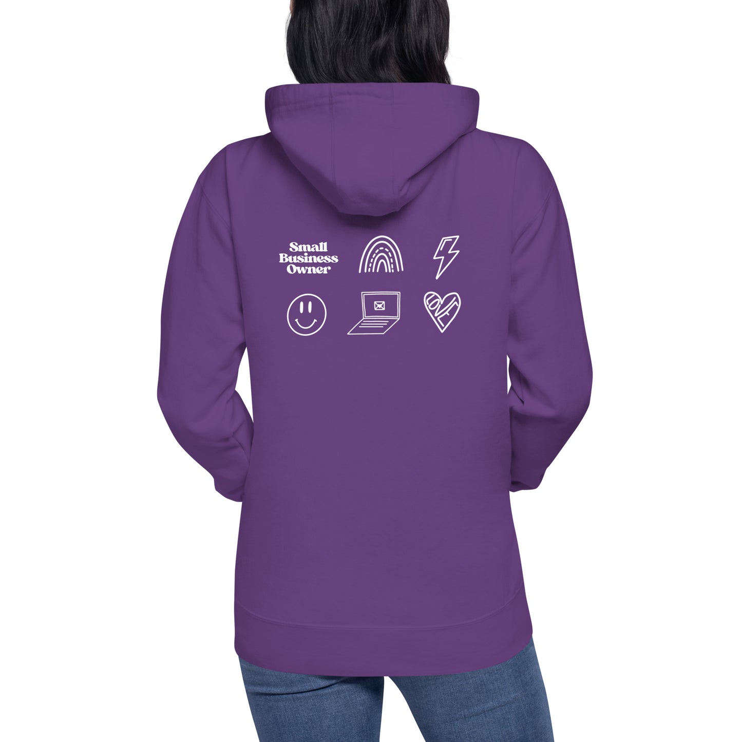 "SMALL BUSINESS LOVE" with business designs on back - Premium Hoodie - EMPOWERED YOU DESIGNS, LLC
