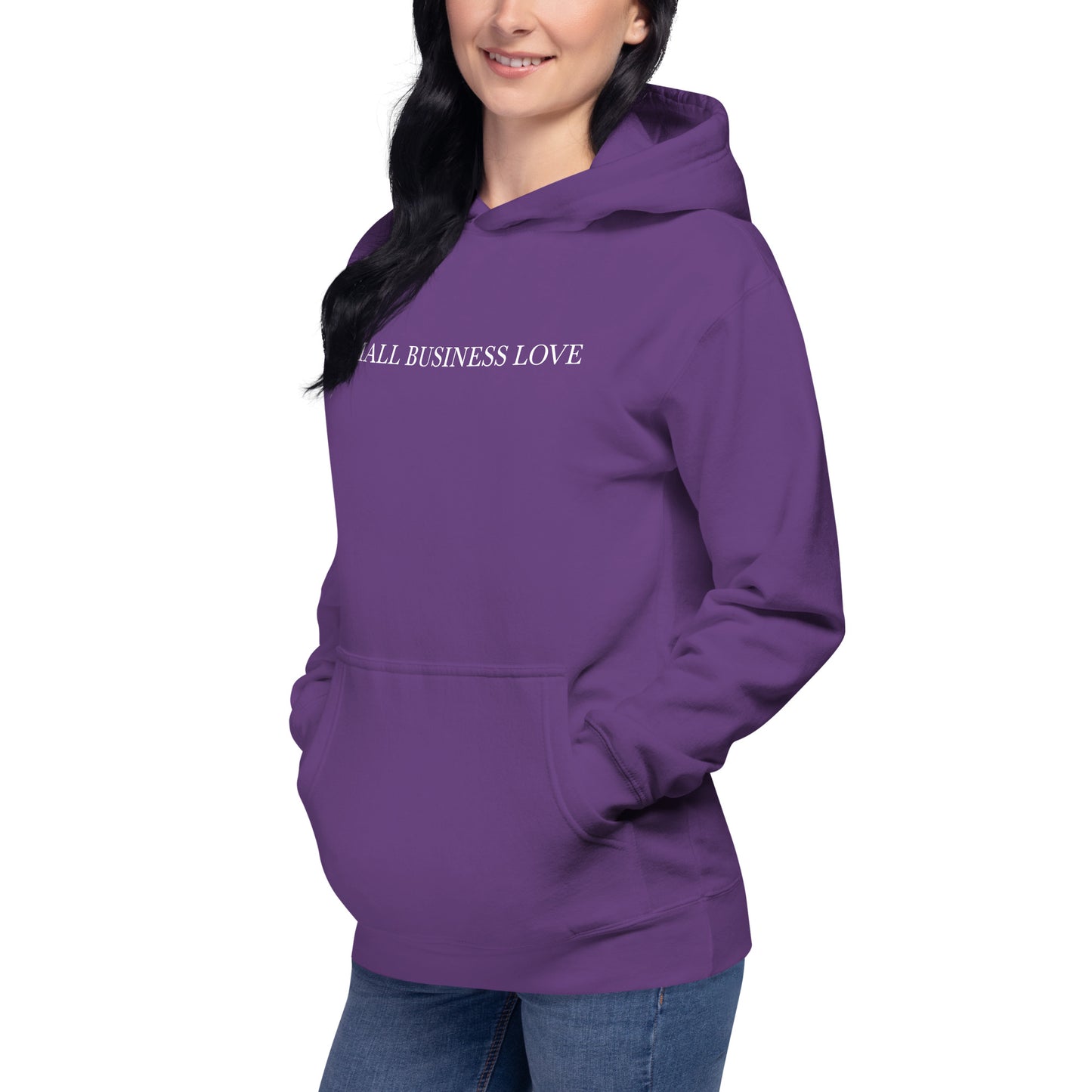 "SMALL BUSINESS LOVE" with business designs on back - Premium Hoodie - EMPOWERED YOU DESIGNS, LLC