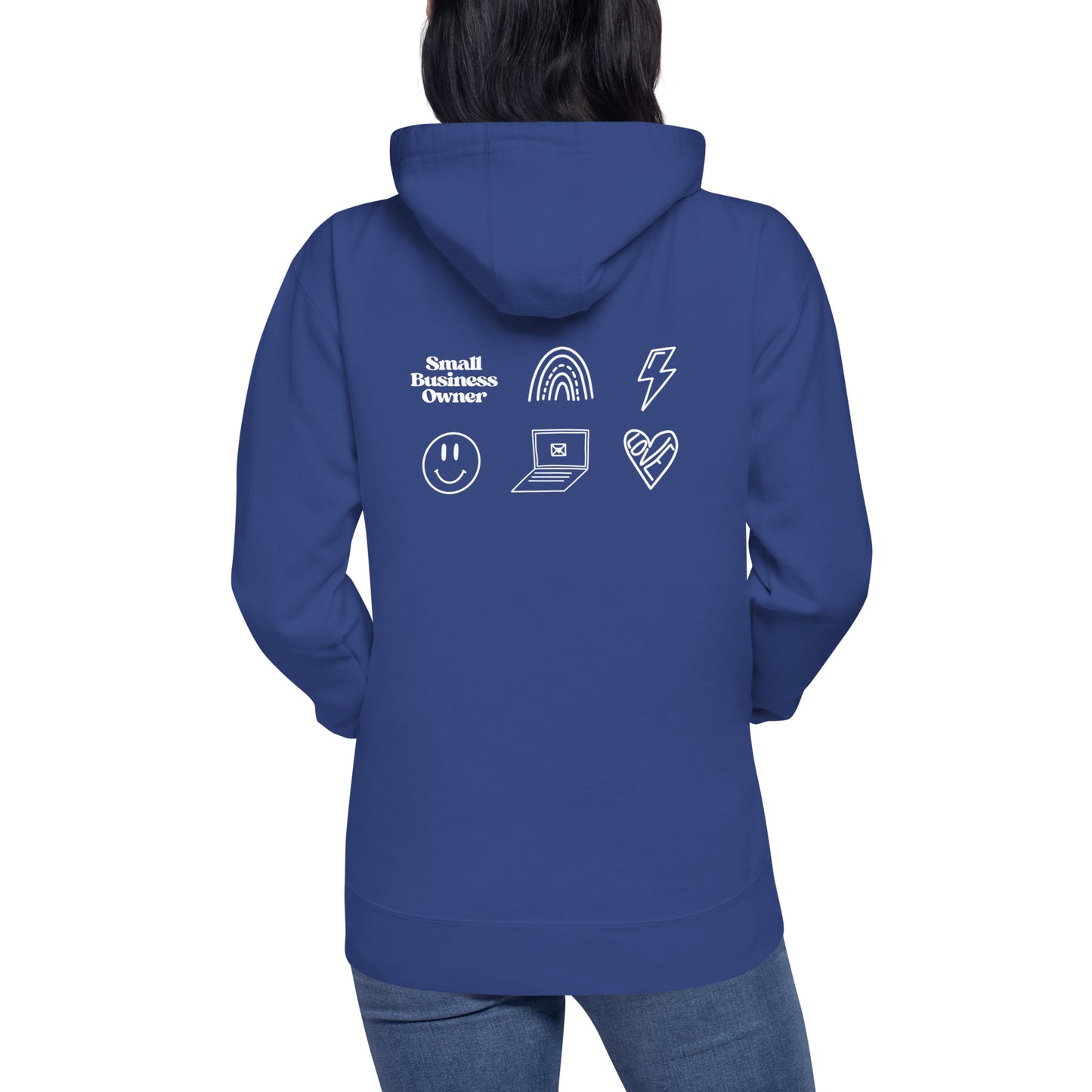 "SMALL BUSINESS LOVE" with business designs on back - Premium Hoodie - EMPOWERED YOU DESIGNS, LLC