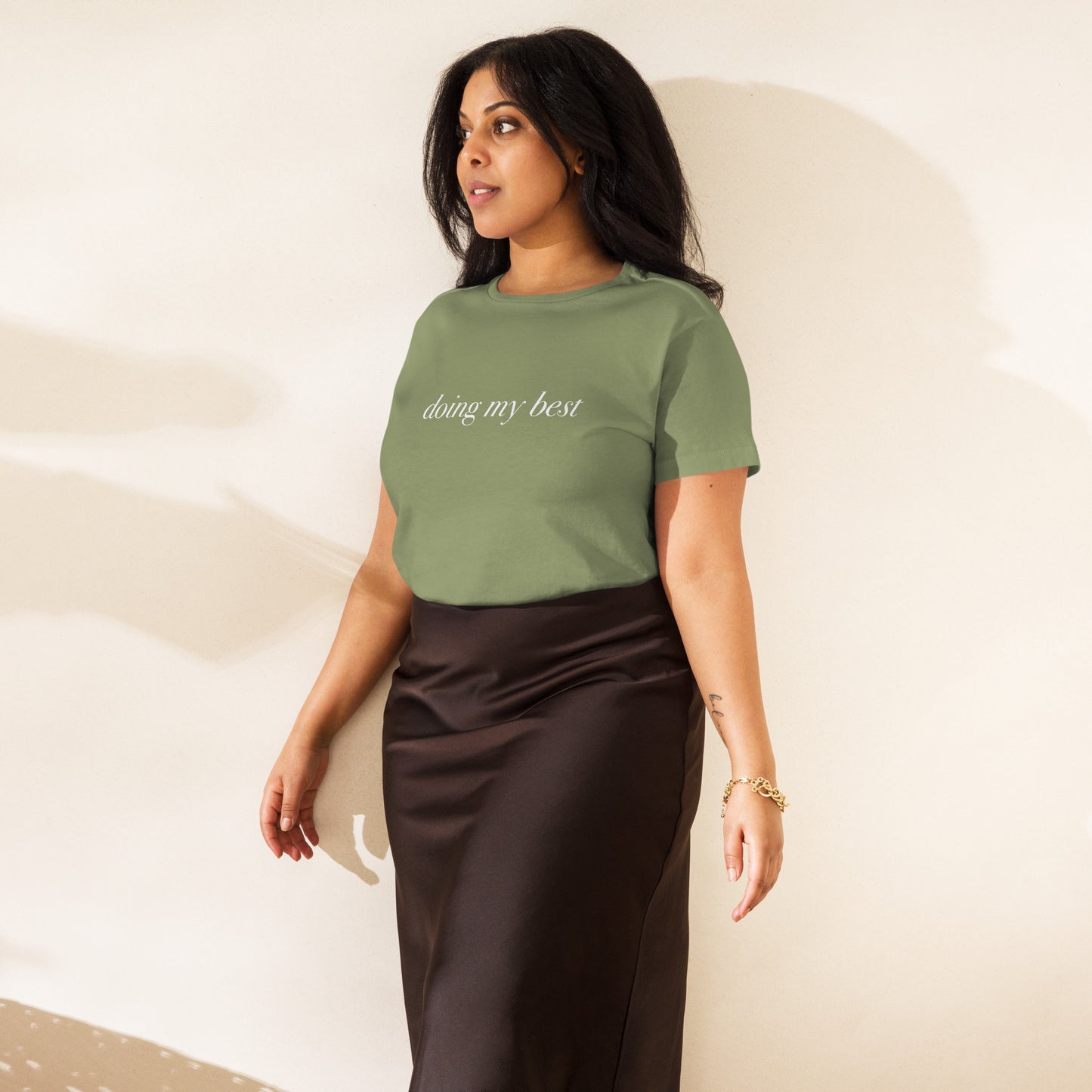 "doing my best" High-Waisted T-Shirt - EMPOWERED YOU DESIGNS, LLC