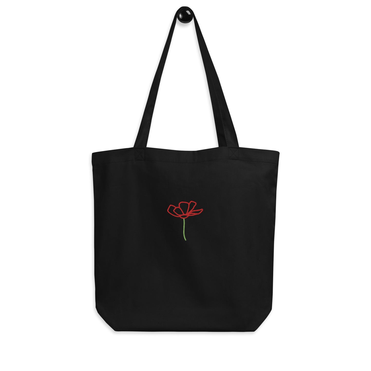 Small Eco Tote Bag embroidered with flower - EMPOWERED YOU DESIGNS, LLC