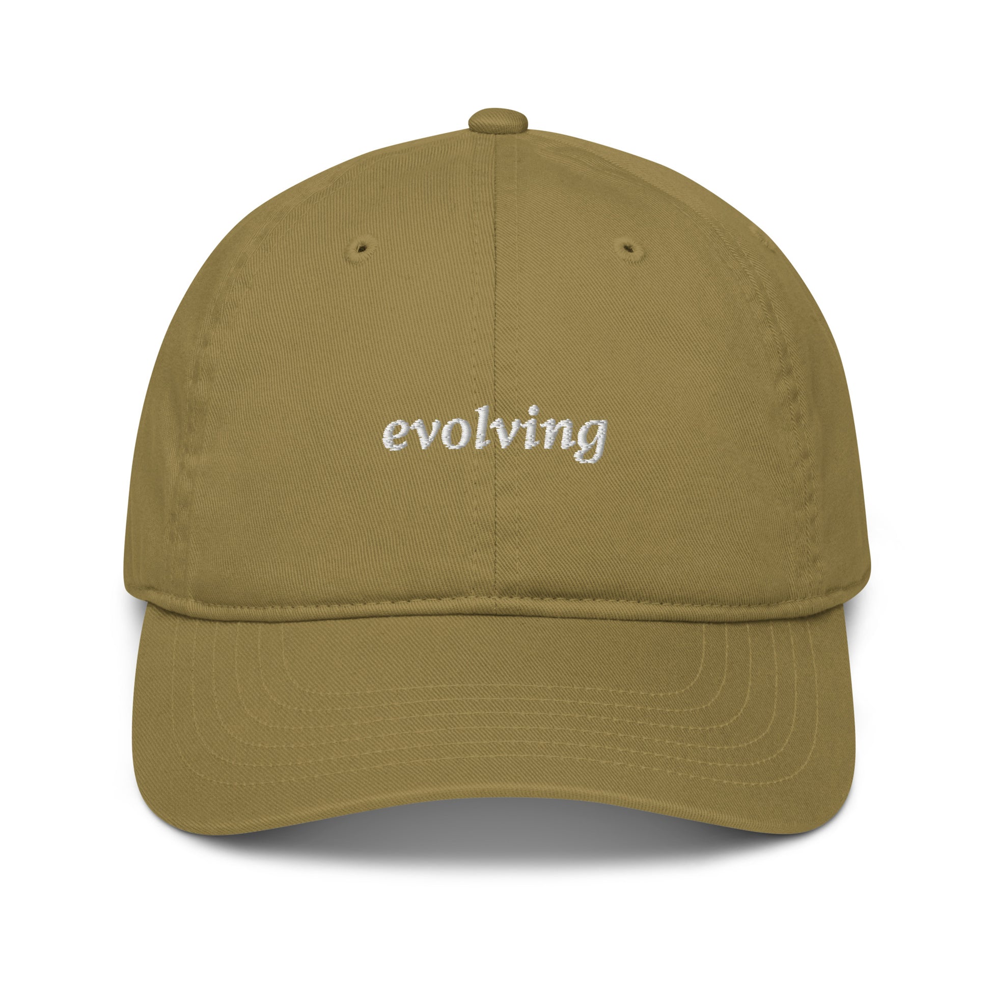 "evolving" Embroidered Organic Cotton Dad Hat
